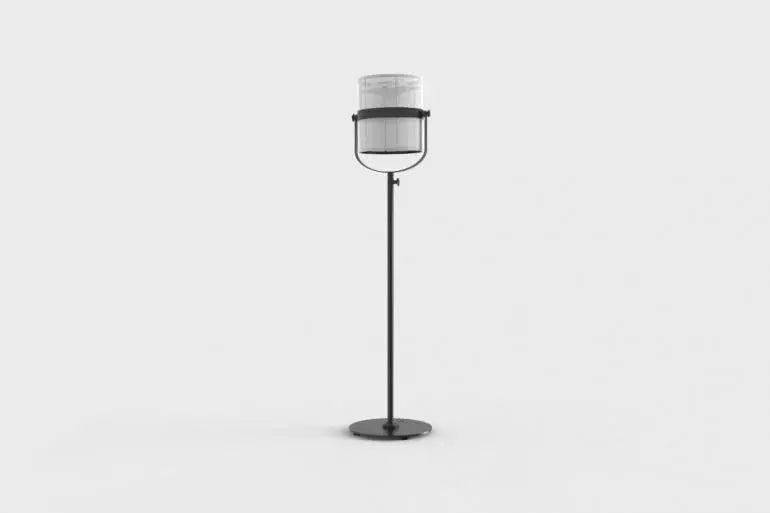 La Lampe Paris Carbon Black Frame & White Shade Solar Light