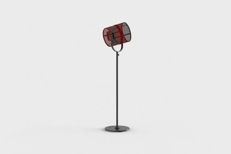 La Lampe Paris Carbon Black Frame & Fire Red Shade Solar Light