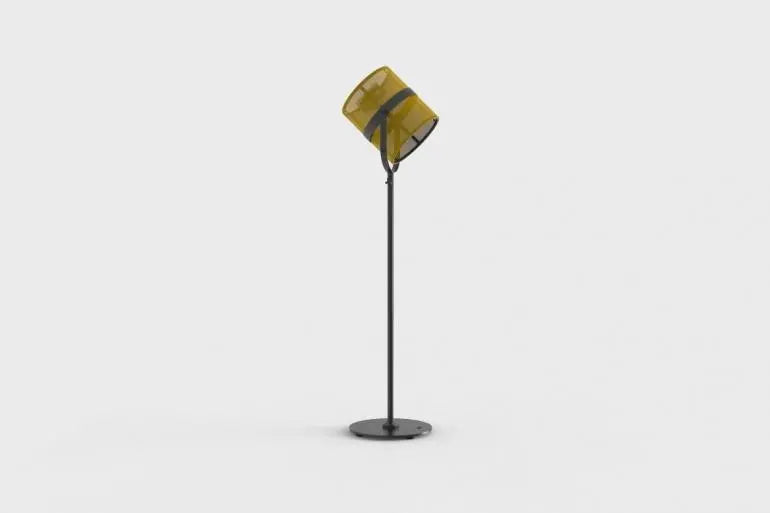 La Lampe Paris Carbon Black Frame & Lemon Shade Solar Light