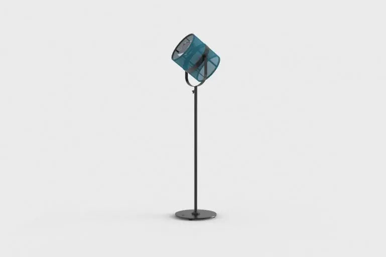La Lampe Paris Carbon Black Frame & Cyan Shade Solar Light