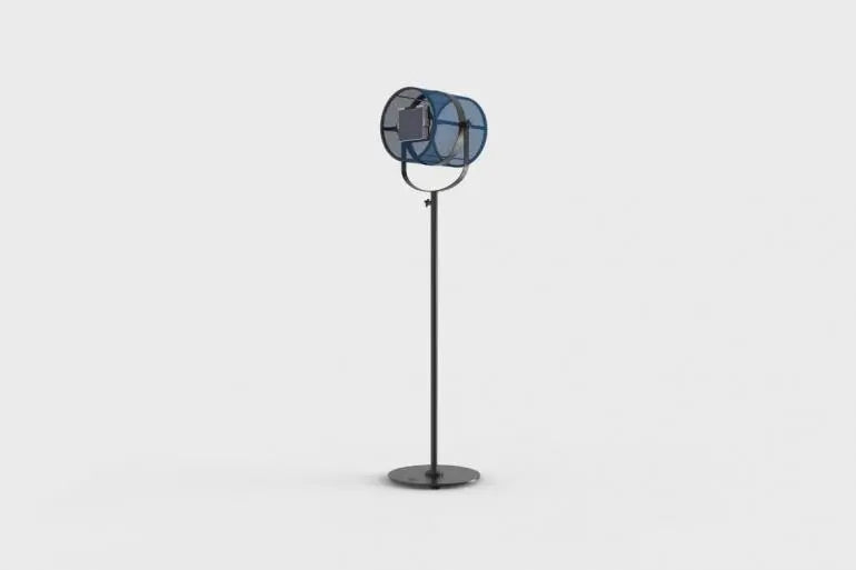 La Lampe Paris Carbon Black Frame & Cornflower Blue Shade Solar Light