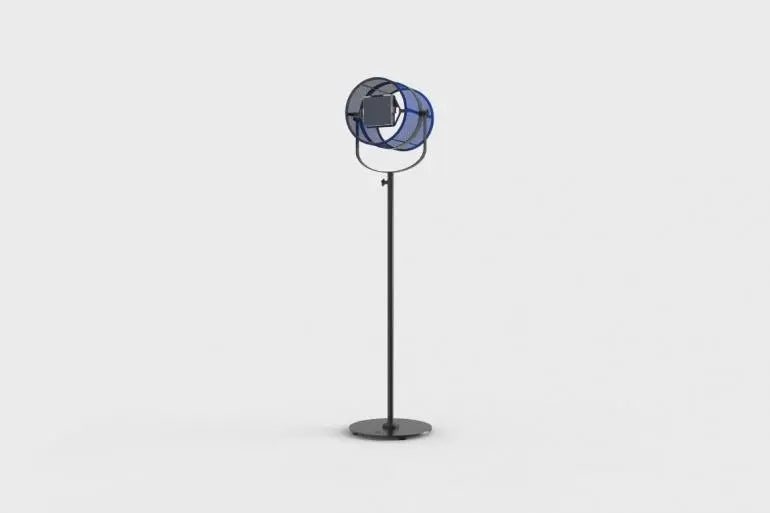 La Lampe Paris Carbon Black Frame & Navy Blue Shade Solar Light