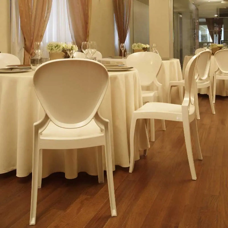 Mystery dining chair white Desert River Rentals