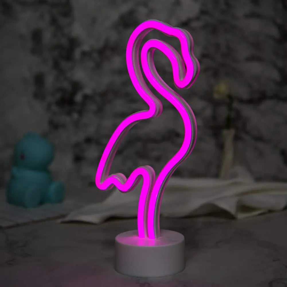 Neon flamingo light Desert River