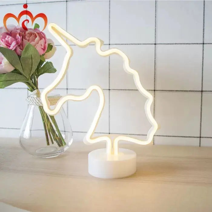Neon unicorn light Desert River