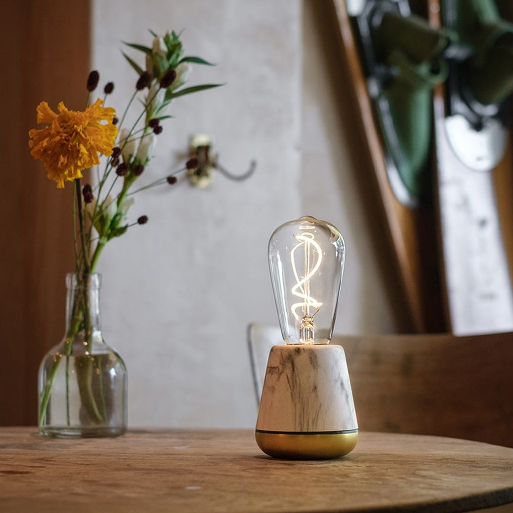 Humble One table lamp, White marble