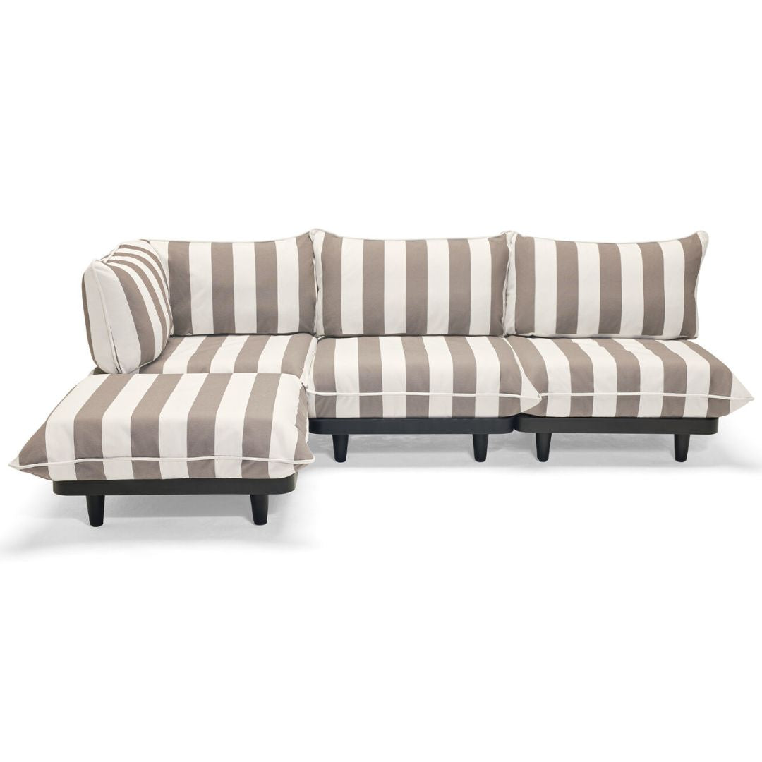Fatboy Paletti 3-Seater Outdoor Sofa with Footstool (Stripe Cacao)