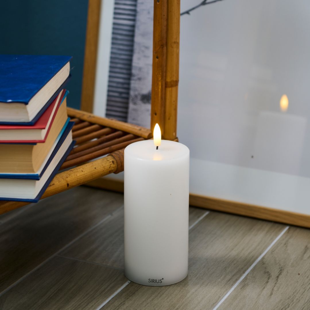 Sirius Sille Rechargeable LED Pillar Candle (Ø7.5 x 15 cm)