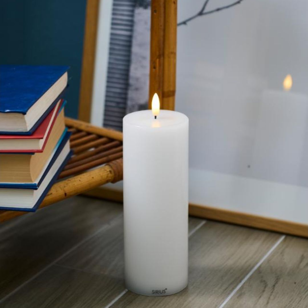 Sirius Sille Rechargeable LED Pillar Candle (Ø7.5 x 20 cm)