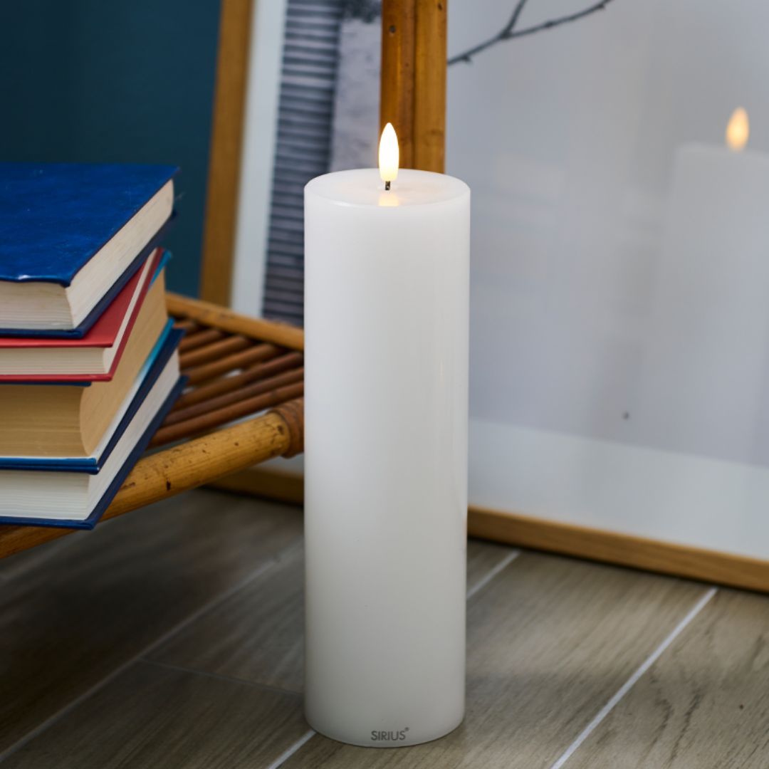Sirius Sille Rechargeable LED Pillar Candle (Ø7.5 x 25 cm)