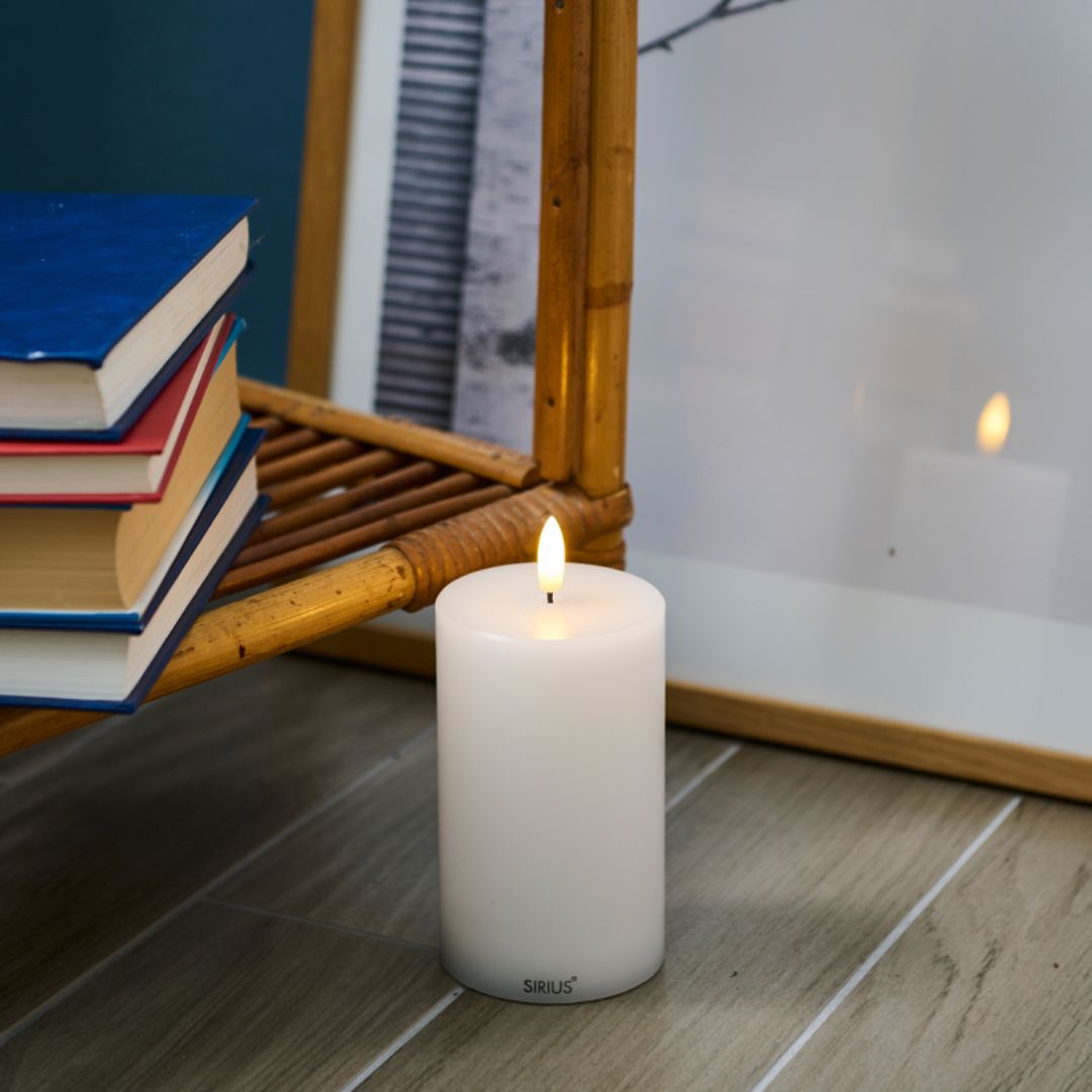 Sirius Sille Rechargeable LED Pillar Candle (Ø7.5 x 12.5 cm)
