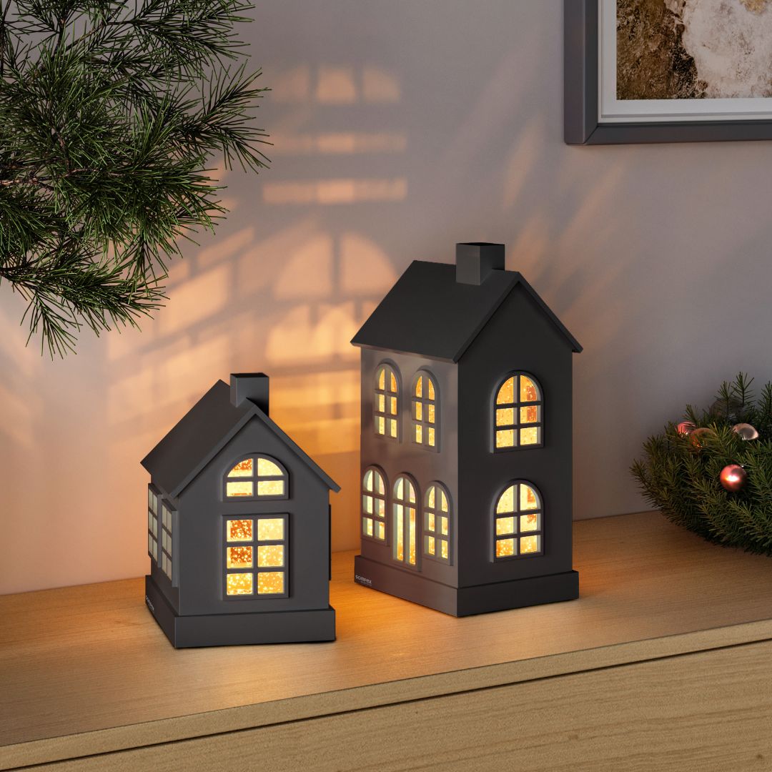 Sompex Glamor House Decorative Lamp Black (H 23 cm)