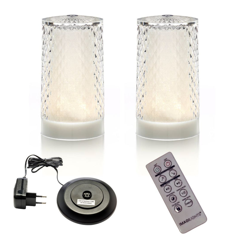 Imagilights Venetian Glitter Table Lamp (Set of 2) Includes 1 Charger + FREE Remote - 60% OFF